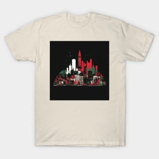 Detroit with palestine colors T-Shirt